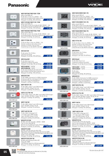 CATALOGUE THIẾT BỊ ĐIỆN PANASONIC - 2025