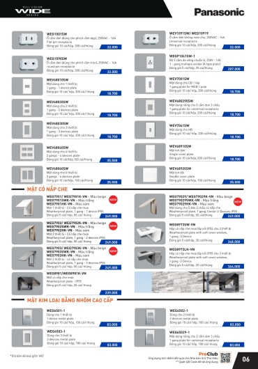CATALOGUE THIẾT BỊ ĐIỆN PANASONIC - 2025
