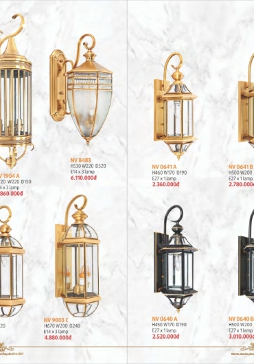 CATALOGUE NAM LONG ĐÈN VÁCH, GƯƠNG, MÂM, VƯỜN - 2025