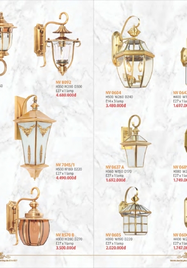 CATALOGUE NAM LONG ĐÈN VÁCH, GƯƠNG, MÂM, VƯỜN - 2025