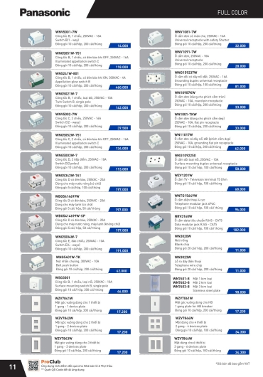 CATALOGUE THIẾT BỊ ĐIỆN PANASONIC - 2025