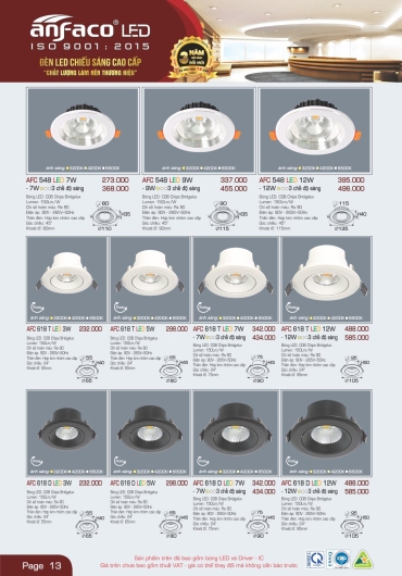 CATALOGUE ĐÈN TRANG TRÍ ANFACO - 2025