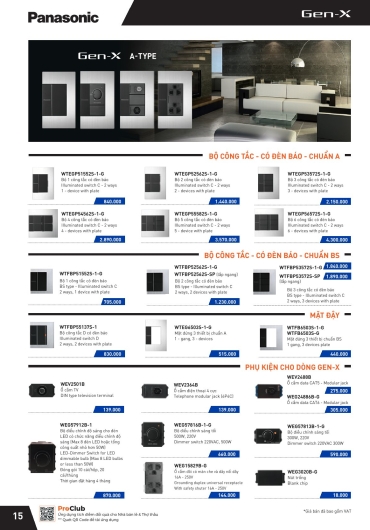 CATALOGUE THIẾT BỊ ĐIỆN PANASONIC - 2025