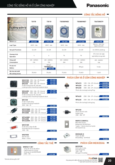 CATALOGUE THIẾT BỊ ĐIỆN PANASONIC - 2025