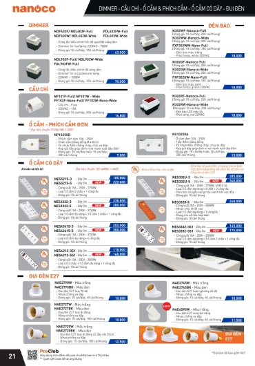 CATALOGUE THIẾT BỊ ĐIỆN PANASONIC - 2025