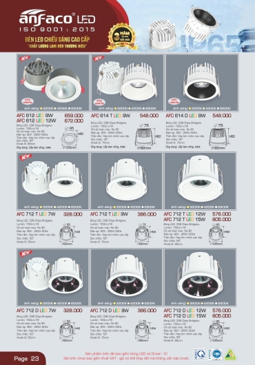 CATALOGUE ĐÈN TRANG TRÍ ANFACO - 2025