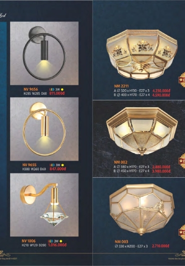 CATALOGUE NAM LONG ĐÈN VÁCH, GƯƠNG, MÂM, VƯỜN - 2025