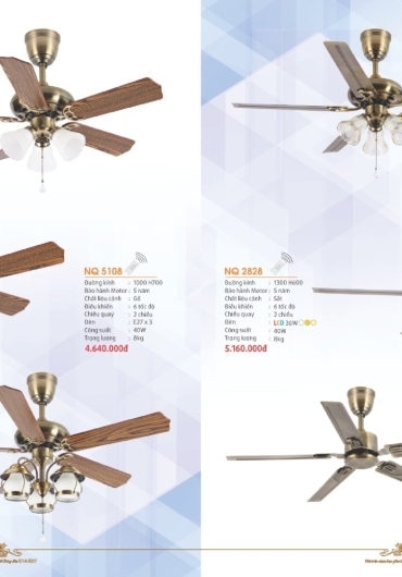 CATALOGUE NAM LONG ĐÈN THẢ, QUẠT NGỦ - 2025