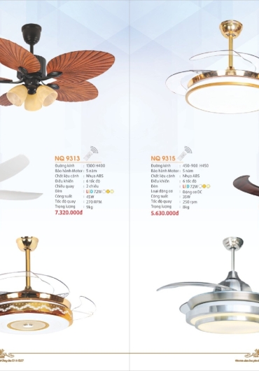 CATALOGUE NAM LONG ĐÈN THẢ, QUẠT NGỦ - 2025