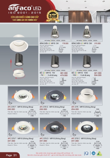 CATALOGUE ĐÈN TRANG TRÍ ANFACO - 2025