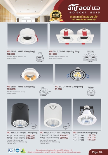 CATALOGUE ĐÈN TRANG TRÍ ANFACO - 2025
