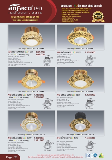 CATALOGUE ĐÈN TRANG TRÍ ANFACO - 2025