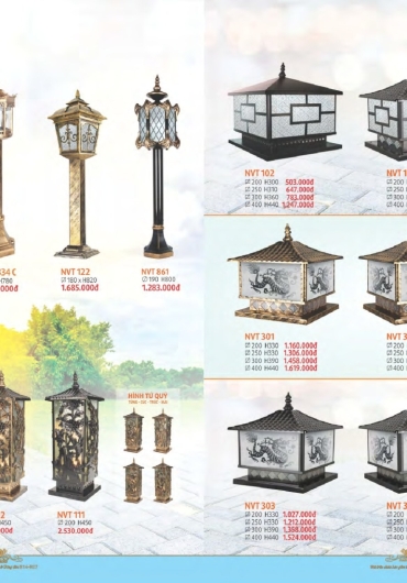 CATALOGUE NAM LONG ĐÈN VÁCH, GƯƠNG, MÂM, VƯỜN - 2025