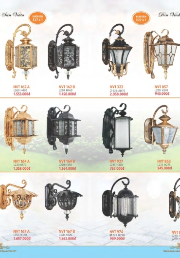 CATALOGUE NAM LONG ĐÈN VÁCH, GƯƠNG, MÂM, VƯỜN - 2025
