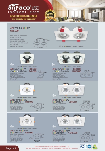 CATALOGUE ĐÈN TRANG TRÍ ANFACO - 2025
