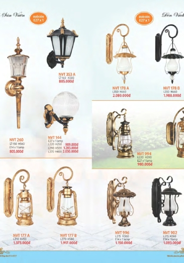 CATALOGUE NAM LONG ĐÈN VÁCH, GƯƠNG, MÂM, VƯỜN - 2025