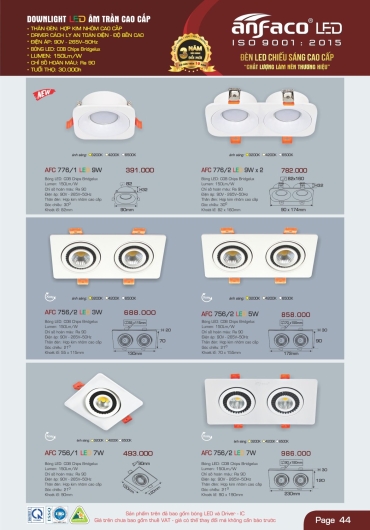 CATALOGUE ĐÈN TRANG TRÍ ANFACO - 2025