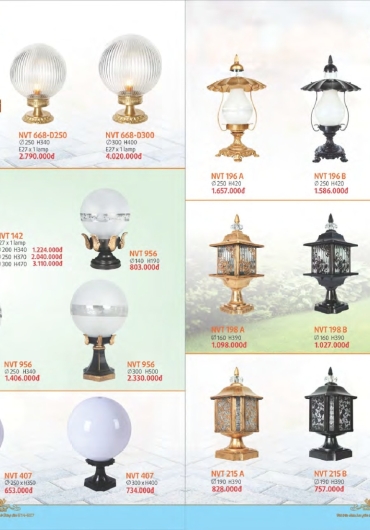 CATALOGUE NAM LONG ĐÈN VÁCH, GƯƠNG, MÂM, VƯỜN - 2025