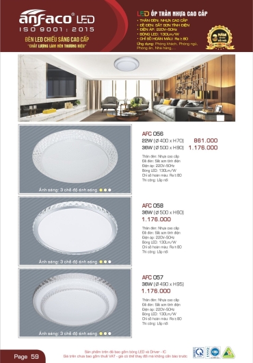 CATALOGUE ĐÈN TRANG TRÍ ANFACO - 2025