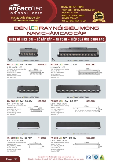 CATALOGUE ĐÈN TRANG TRÍ ANFACO - 2025