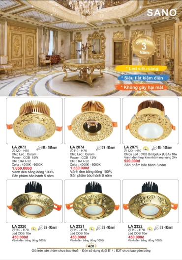 CATALOGUE ĐÈN TRANG TRÍ SANO - 2025