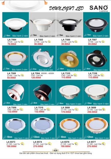 CATALOGUE ĐÈN TRANG TRÍ SANO - 2025