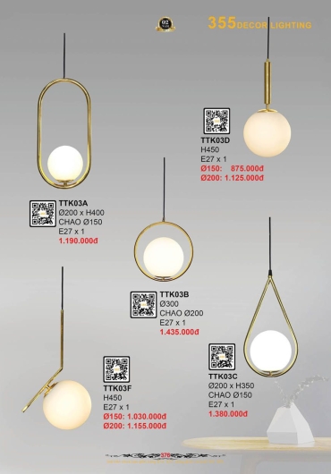 CATALOGUE ĐÈN TRANG TRÍ 355 - 2025