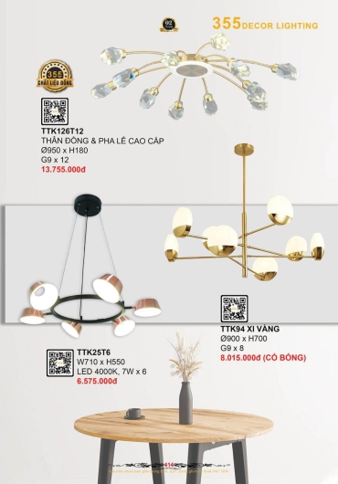 CATALOGUE ĐÈN TRANG TRÍ 355 - 2025