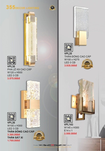 CATALOGUE ĐÈN TRANG TRÍ 355 - 2025