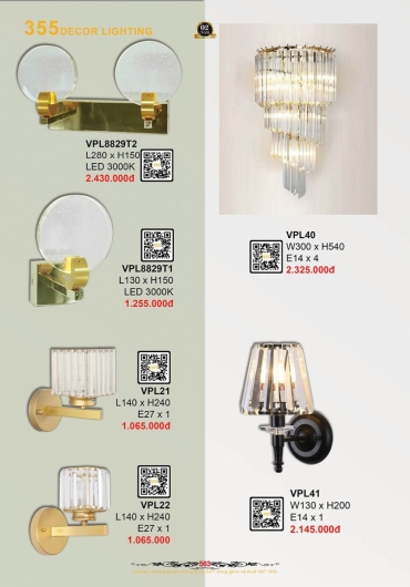 CATALOGUE ĐÈN TRANG TRÍ 355 - 2025