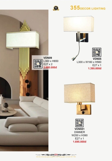 CATALOGUE ĐÈN TRANG TRÍ 355 - 2025