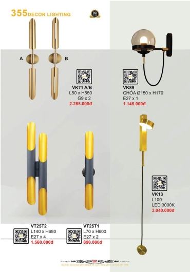 CATALOGUE ĐÈN TRANG TRÍ 355 - 2025