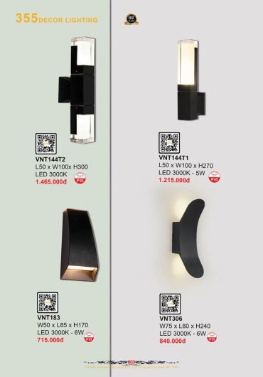 CATALOGUE ĐÈN TRANG TRÍ 355 - 2025