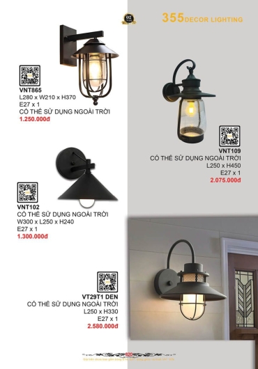CATALOGUE ĐÈN TRANG TRÍ 355 - 2025