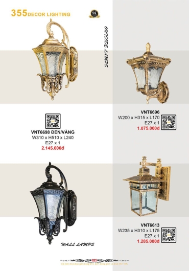 CATALOGUE ĐÈN TRANG TRÍ 355 - 2025