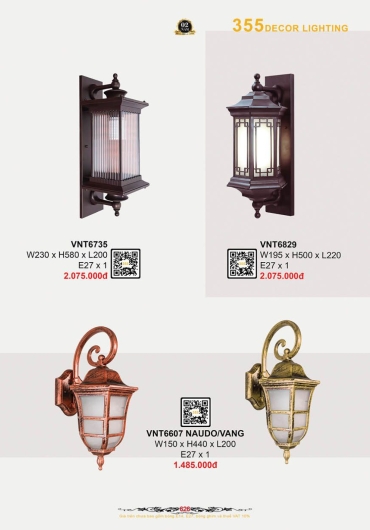 CATALOGUE ĐÈN TRANG TRÍ 355 - 2025